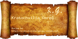 Kratochvilla Gergő névjegykártya